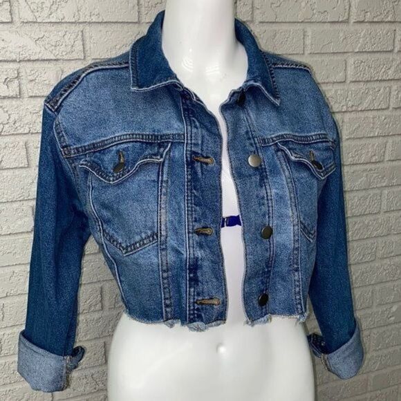 Wild Fable Cropped Denim Jacket Size XS - Picture 1 of 8